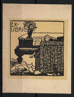 Pianoforte exlibris con - exlibris,