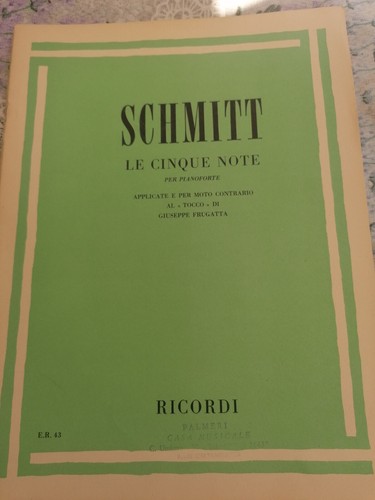 Schmitt cinque note per - schmitt,,