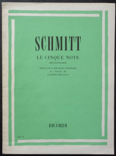 Schmitt cinque note per - schmitt, le