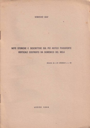 Note storiche descrittive - storiche, e